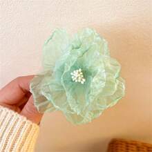 1 Stück exquisiter Blumen Seitenklemm Foto Requisit Haarclip, romantischer ästhetischer Stil Haaraccessoire für Mädchen, Pfingstrosen & Kamelien Design Haarklammer Haarspangen