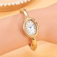 1pc New Fashionable Bracelet Watch For Women,Retro Luxury Simple Elegance Quartz Watch Suitable For Daily Wear, Work, And As A Gift For Ladies Or Students.