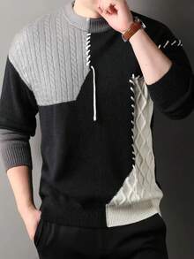 Men Knit Tops - Grey - View 5