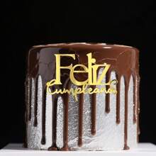 3Pcs Spanish "Feliz Cumpleaños" Birthday Cake Topper, Birthday Party Cake Decorations - Ins Cake Topper For Birthday Party Decor, Social Media Photo Props, Festive Events
