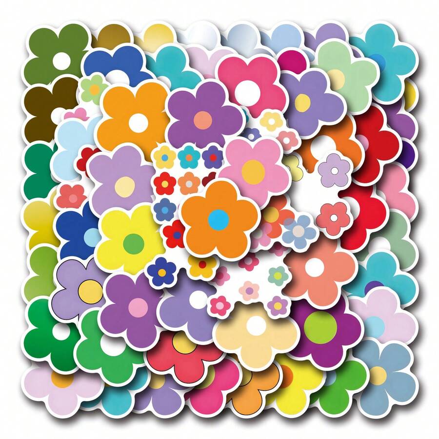 60 Adesivi Mini Fiori, Adesivi Estetici in Vinile, Adesivi Decorativi per Scrapbooking, Diario, computer portatile, Paraurti, Skateboard, Bottiglie d'Acqua, Computer, Telefono, Cartoni Animati, Casco, Auto - Multicolore - Visualizzare 1