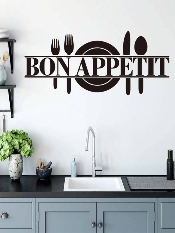 Autocollants de vaisselle et graphiques de lettres pour cuisine, autocollants, stickers muraux, décalcomanies en vinyle pour décorations de maison, articles de décoration printanière pour rafraîchir votre maison, autocollants de décoration Rama cadeaux anniversaire diplôme