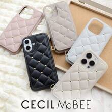 【 CECIL McBEE 正規品 】  16 ケース ミラー付き 「 キルティング 背面ケース 」 セシルマクビー アイフォン16 16 用 6.1インチ 背面 手帳型 カード収納 ブランド スマホケース (ブラック,  16) - なし - チェックする 2