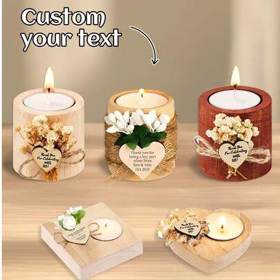 Personalisierter Kerzenlhalter Geschenk, rustikale Hochzeit Holz Geschenk, Land Stil Hochzeit Geschenk, Holz Teelicht Kerzenlhalter, Kerzen Party Geschenk, Hochzeit Geschenk, multifunktional, langanhaltend, dekorativ, wiederverwendbar, elegant, modisch, hochwertig, farbig, modern, individualisiert, personalisiert, einzigartig, ideales Geschenk für ihn, ideales Geschenk für sie, Freund, Vater, ewige Liebe, Wohnzimmer Dekoration