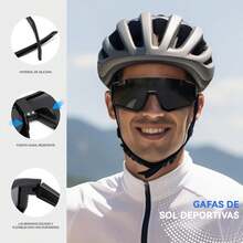 2 Piezas Polarizadas Gafas De Ciclismo Protección,Gafas De Protección Uv400 Para Equitación,Gafas De Protección 100% UV Para Ciclismo, Béisbol, Pesca, Esquí - Negro-Gris & Negro-Azul - Ver 4