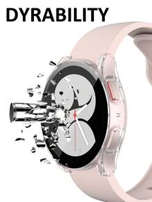 兼容三星 Galaxy Watch 4、5、6 和 7（44 毫米和 40 毫米）。这款二合一保护壳采用防震防刮的硬质 PC 材料，并配有钢化玻璃屏幕保护膜。男女皆宜，时尚运动，佩戴舒适，触控灵敏。 - 無色 - 查看 2