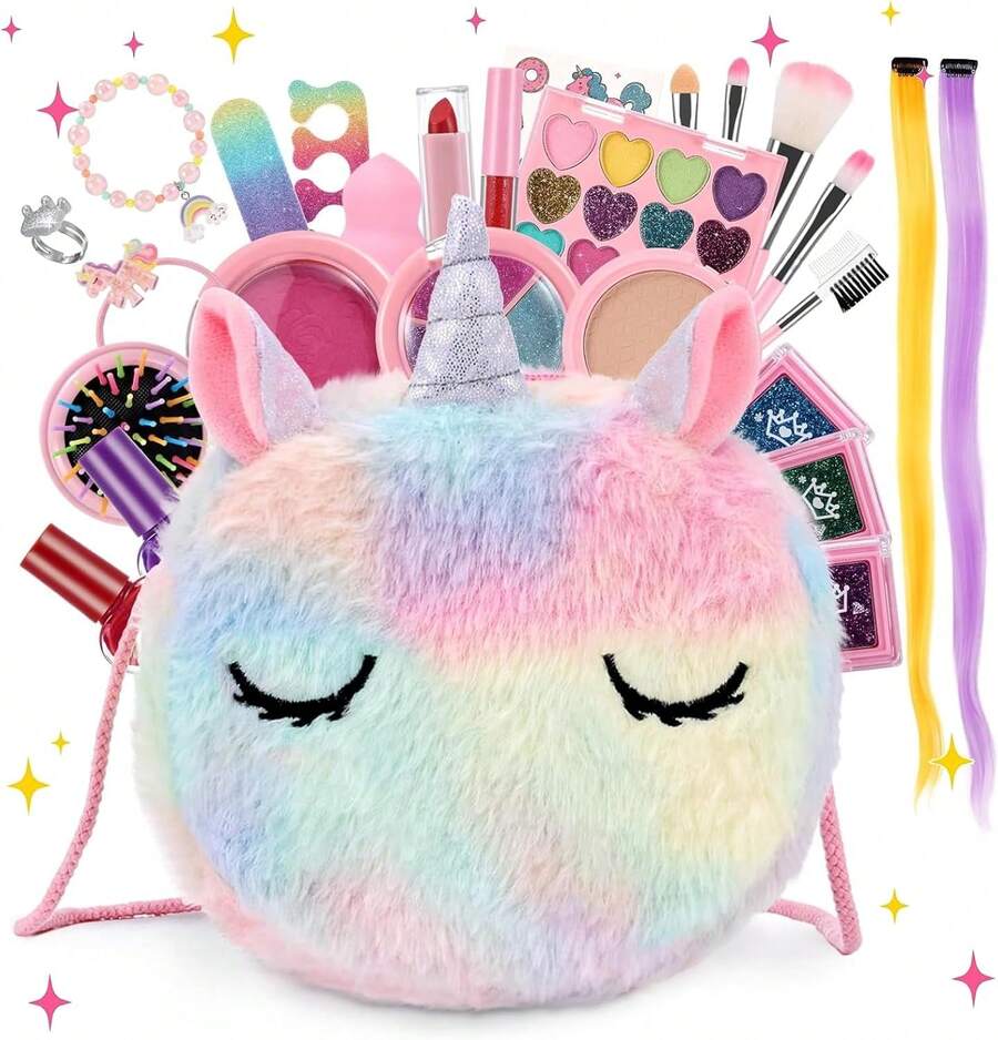 Anpro Juguete de Maquillaje para Niñas, 41 pcs Juguetes de Maquillaje Lavable y para Niñas, Juguete de Maquillaje para Regalo de Navidad y Cumpleaños Apto para Niños de 3+ Años - 1 - Ver 1