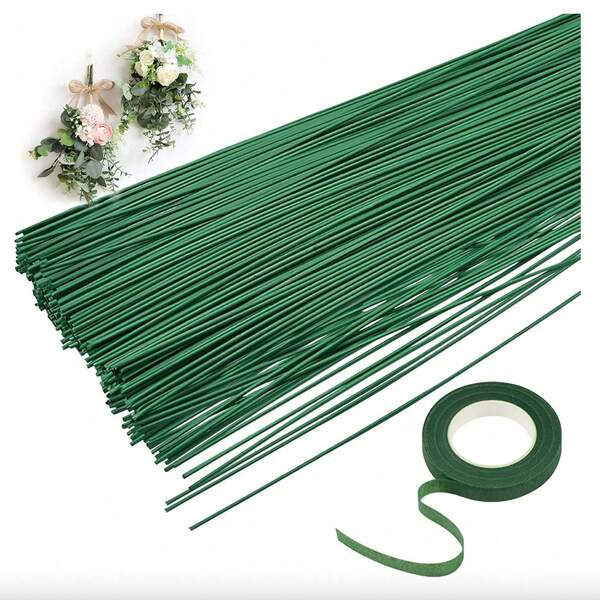 50/100 sztucznych łodyg kwiatów, drut żelazny, supertrwały, łatwy do zwijania w różne kształty, łodygi kwiatów, łodygi kwiatów do samodzielnego tworzenia bukietów, wieczna wstążka, róże, akcesoria dekoracyjne, narzędzia ogrodnicze, dekoracyjne prezenty walentynkowe, dekoracje ślubne na Nowy Rok, Walentynki, prezenty