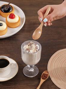 4PCS Small Wooden Spoons, 5.7Inch/14.5cm Honey Spoons For Tea, Wooden Honey Teaspoons For Coffee, Little Tiny Schima Wood Spoons, Mini Table Spoons For Jar & Condiment, Wooden Spoons For Eating,School Supplies - Apricot - View 3