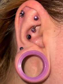 2 件装耳塞和耳道薄型柔性硅胶耳塞适用于男女妊娠纹耳道 3-20 毫米空心耳扩张耳塞