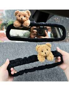 可爱卡通熊设计汽车后视镜盖