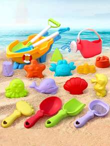 8/17/20件套 新款角色扮演沙滩玩具套装 户外玩水沙滩挖掘工具（配件和颜色随机）