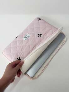 1 件涤纶马卡龙色菱形刺绣蝴蝶结 11-16 英寸平板电脑保护套，轻巧贴合 - 彩色 - 查看 10