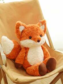 新款毛绒狐狸玩偶，柔软的狐狸毛绒填充动物枕头，可爱的伴侣毛绒玩偶，完美的儿童礼物，房间装饰，适合儿童、派对、儿童节、万圣节和各种节日 - 橘色 - 查看 4