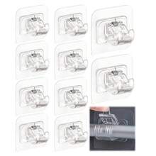 Kit 4/10 Pieces Adhesive Curtain Rod Holder Hook - Silver - View 7