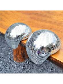 1 quả cầu Disco bạc tan chảy là vật trang trí nhà tuyệt vời, phù hợp cho mọi dịp để tổ chức khiêu vũ, tiệc độc thân, Halloween, Giáng sinh và bố cục cảnh ngày lễ của năm mới. - Bạc - Xem 3