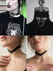 Women's Fashion Classic Black Pu Leather Collar Necklace Gothic Minimalist Necklace Daily Wear Costume Accessories Cat Collar Role Play Accessories Sexy Lingerie Accessories