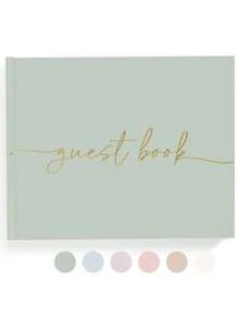 Libro de invitados para bodas - Elegante libro de invitados para bodas, bautismos, fiestas, bodas y eventos especiales - 100 páginas en blanco para que firmen los invitados y fotos - Decoración para el hogar (Verde)