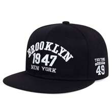 1pc Men's Brooklyn 1947 New York Embroidered Letter Snapback Baseball Cap, Fashionable Street Hip Hop Hat For Outdoor Casual Spring Autumn Travel Vacation - Multicolor - View 6