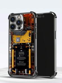 1 pieza Nuevo estuche protector transparente de TPU con circuito electrolítico y amortiguación de golpes compatible con Apple 16 Pro Max/16 Pro/16/13 Pro Max/12 Pro Max 11, 15 Pro Max, 14 Pro Max/Galaxy, SAM/Honor/Note 13 Pro/S23 Ultra/S24 Ultra/S25/A56, versión internacional, no la versión nacional - Negro - Ver 3