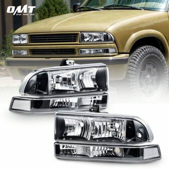 Headlights Bumper Lamp For 1998-2004  Blazer S10 OE Style Black Housing