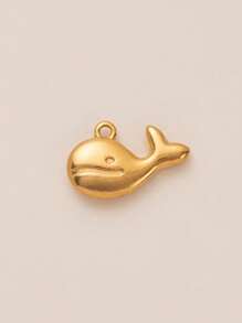 1Pc Beach Vacation Style Marine Creatures Series Mermaid Tail Goldfish Golden Dragon Fish Sea Turtle Conch Whale Octopus Crab Shaped Stainless Steel Material Pendant, DIY Necklace Bracelet Earrings Keychain Bag Chain Accessories, Electroplated 18K Gold, Waterproof And Sweat Proof, Women's Jewelry, Women's Accessories, Gifts For Wives, Mothers, Girlfriends