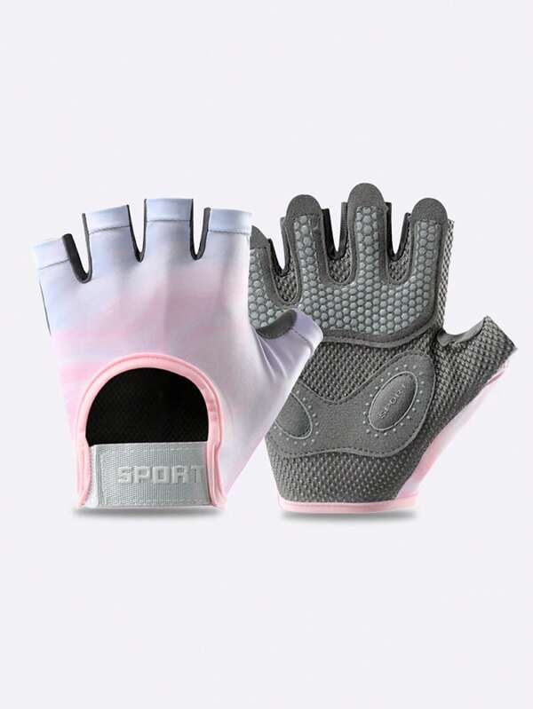 1 Pair New Sports Gloves - Women Yoga Anti-Slip Shock Absorbent Breathable Callus-Resistant Weightlifting Half Finger Workout Gloves