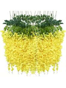 6/12/24 件紫藤花藤花环，3.75 英尺人造花串，假吊花，丝绸紫藤花环，婚礼、花园、墙壁装饰用紫藤