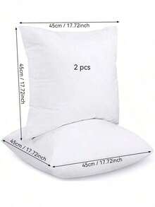 MADE IN TURKEY - Cuscino da lancio 100% micropoliestere - 45x45 cm - 400g - Morbido e durevole - 2 pezzi - Bianco - Visualizzare 2