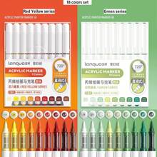Set de 9 piezas de rotuladores de pintor de acrílico con puntas de pincel suave, de colores variados y mezclables, para dibujo, pintura, manualidades DIY y útiles escolares de arte