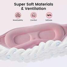 3D Sleep Mask 100% Light Blocking Sleeping Mask With Adjustable Strap - 淺粉色 - 查看 5