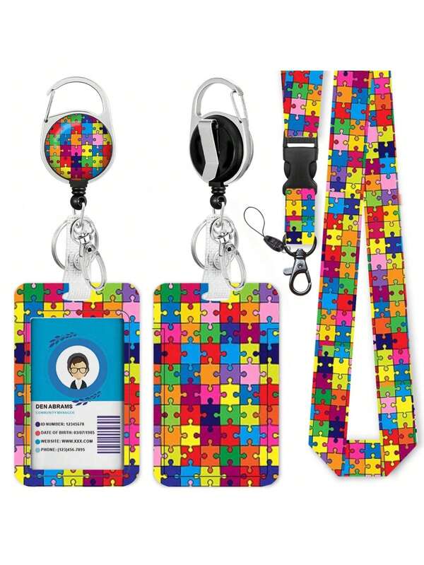 1pc Medical ID Badge Holder With Retractable Lanyard - Soft Fabric Structure, Durable Carabiner Clip - Suitable For Nurses, Office Workers, Students, Teachers And Professionals