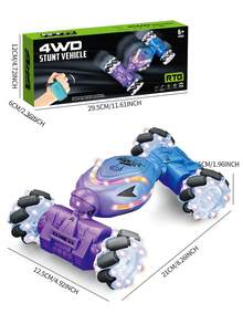 1 件手势感应遥控变形车，带 4WD 特技驾驶、360° 漂移、LED 灯和音乐，遥控特技车玩具，适合 6-12 岁男孩和女孩作为圣诞节/生日礼物