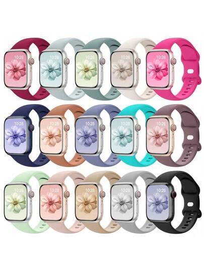 运动硅胶表带兼容 表带 40 毫米 38 毫米 41 毫米 44 毫米 45 毫米 42 毫米 46 毫米 49 毫米 女款男款，柔软腕带防水替换运动表带适用于表带 Series10 9 8 7 6 5 4 3 2 1 SE Ultra