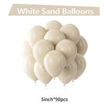Globos de látex de arena blanca - 5/10/12/18 pulgadas, 10/30/50/70/90 unidades Globos redondos de helio de arena blanca para decoración de fiestas de cumpleaños, compromiso, boda, baby shower y revelación de género