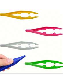 5pcs DIY Tool Tweezers Plastic Tweezers DIY Jewelry Tool Tweezers Plastic Anti-Static Tweezers