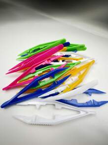 5pcs DIY Tool Tweezers Plastic Tweezers DIY Jewelry Tool Tweezers Plastic Anti-Static Tweezers
