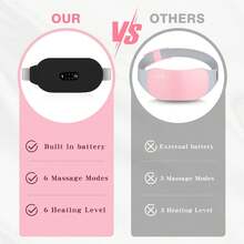 Heating Pads, Period Cramp Massager Portable Cordless Heating Pad With 6 Heat Levels And 6 Massage Modes For Back Pain Relief Menstrual Heating Pad - Black - View 7