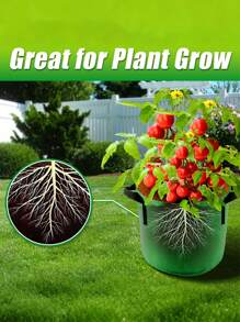 1 Pieza Verde Bolsas de cultivo de 10 galones, macetas para cultivo de plantas, macetas para plantas, bolsas para plantación de plántulas, reutilizables, de tela no tejida gruesa, operación simple y conveniente, para balcón del hogar, vivero, bolsas para crecimiento de plantas, adecuado para plantas pequeñas, frutas, verduras, flores