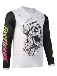 FASTHOUSE Men'S Long Sleeve Motocross Jersey, Cycling T Shirt Polyester Quick-Dry Breathable T-Shirt With Cartoon Graphic Print, Machine Washable, Knit Fabric Moto Riding Gear - Multicolor - View 3