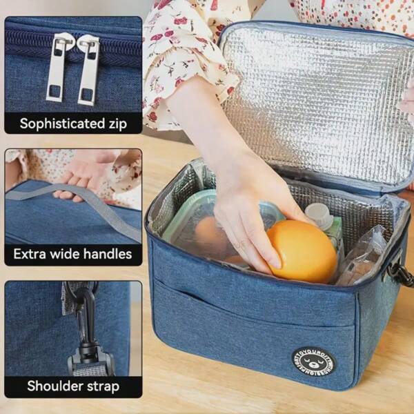 Leak-Proof Small Lunch Bag-Unisex Reusable Insulated Lunch Bag, Suitable For Hot And Cold Foods, Kitchen Storage And Finishing, Portable Design, Essential For Work, Travel And Outdoor Travel