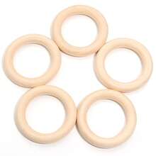 2-20 件天然竹木环，未加工优雅光滑的 Macrame 木环，适用于 DIY 珠宝、手镯、吊坠、耳环、工艺品、服装和包袋装饰 - 各种尺寸