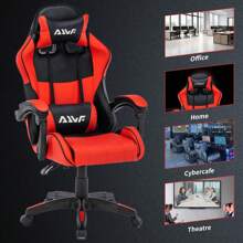 AJWF Sedia da gioco AJWF, sedia da ufficio per computer, sedia da gioco video ergonomica, schienale e altezza seduta regolabili, sedia girevole con poggiatesta e cuscino lombare, sedia da e-sport (Rossa)(Rosa)(Nera)