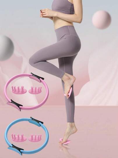 1 Piece Of High - End Pilates Ring With Double Grips, A TPE Fitness Equipment For Thigh Shaping, Yoga And Sports - A Multi - Functional Home Gym Tool For Women, In Pink Color, A Gym Accessory -2 Pieces Of Toe And Arch Trainer, Hallux Valgus Corrector, Toe And Sole Exerciser For Leg Beautification And Sports Training Supplies