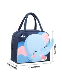 2pcs/Set Printed With Cute 3D Cartoon Pattern Lunch Tote Bags And Tableware Storage Box, With A Black Cutlery Storage Bag, Large Capacity Reusable Insulated Lunch Box, Multifunctional Waterproof Leak-Proof Adult Lunch Tote Cooler Bag With Zipper, Students Meals Insulated Cooler Bag,Large Capacity Portable Travel Picnic Bag - Multicolor - View 11