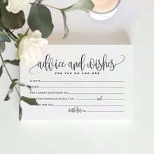 50 pièces Cartes de conseils et de vœux pour le nouveau couple, la mariée et le marié, les jeunes mariés. Ajout parfait pour vos décorations de réception de mariage ou votre shower de mariage.