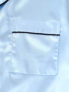 3 件套缎粉色单排扣翻领短袖上衣和长/短裤春夏季女士睡衣家居服套装，适合家居使用