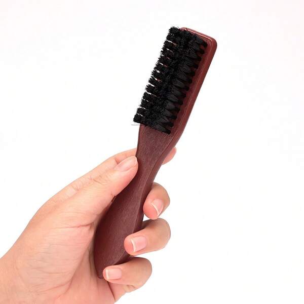 Cepillo para cabello graso y quebrado, cepillo de limpieza para barba, cepillo retro de madera maciza para cabello graso para hombres