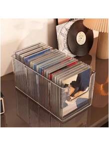 Estantería de escritorio para exhibir CDs/vinilos/cintas de casete, caja organizadora con múltiples compartimientos, mejora la decoración del hogar, apta para almacenar álbumes, CDs o discos, excelente para regalos navideños