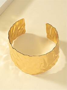1 pieza Brazalete con diseño exagerado y estilo europeo geométrico - Amarillo Oro - Ver 3